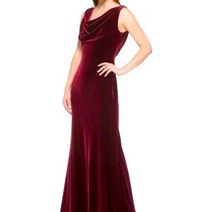 *like new* Vince Camuto Velvet Cowl-neck Gown, Wine color, Size 6P